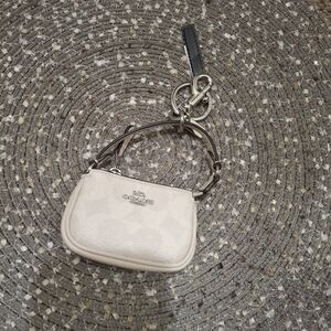 Coach Ivory Mini Bag with Silver Accents